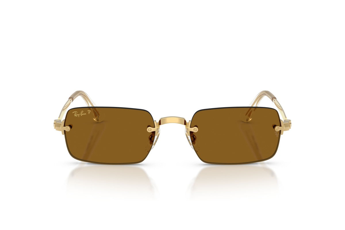 Ray-Ban RB3928 Oval Sunglasses in Dark Brown Gold, front view