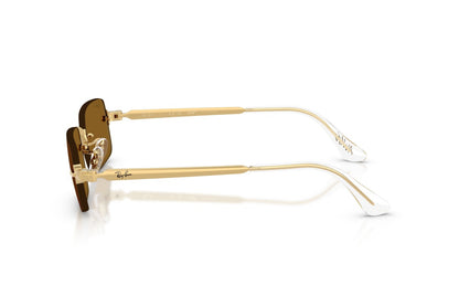 Ray-Ban RB3928 Oval Sunglasses in Dark Brown Gold, side view