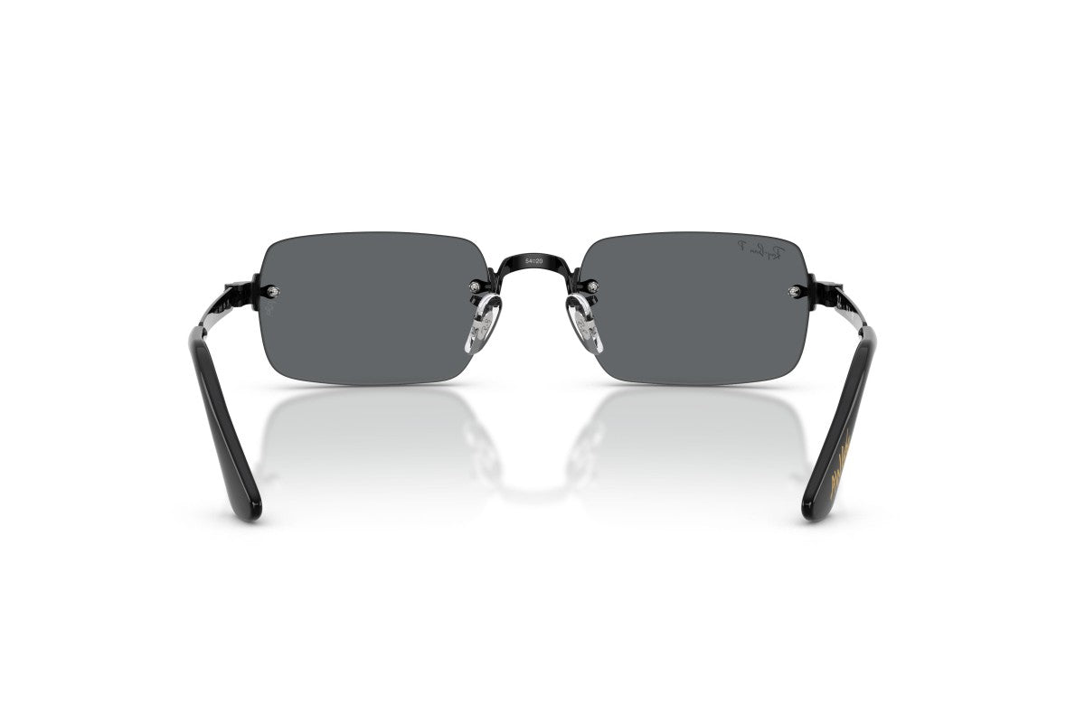Ray-Ban RB3928 Oval Sunglasses in Dark Gray Black, back view