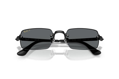 Ray-Ban RB3928 Oval Sunglasses in Dark Gray Black, detail view
