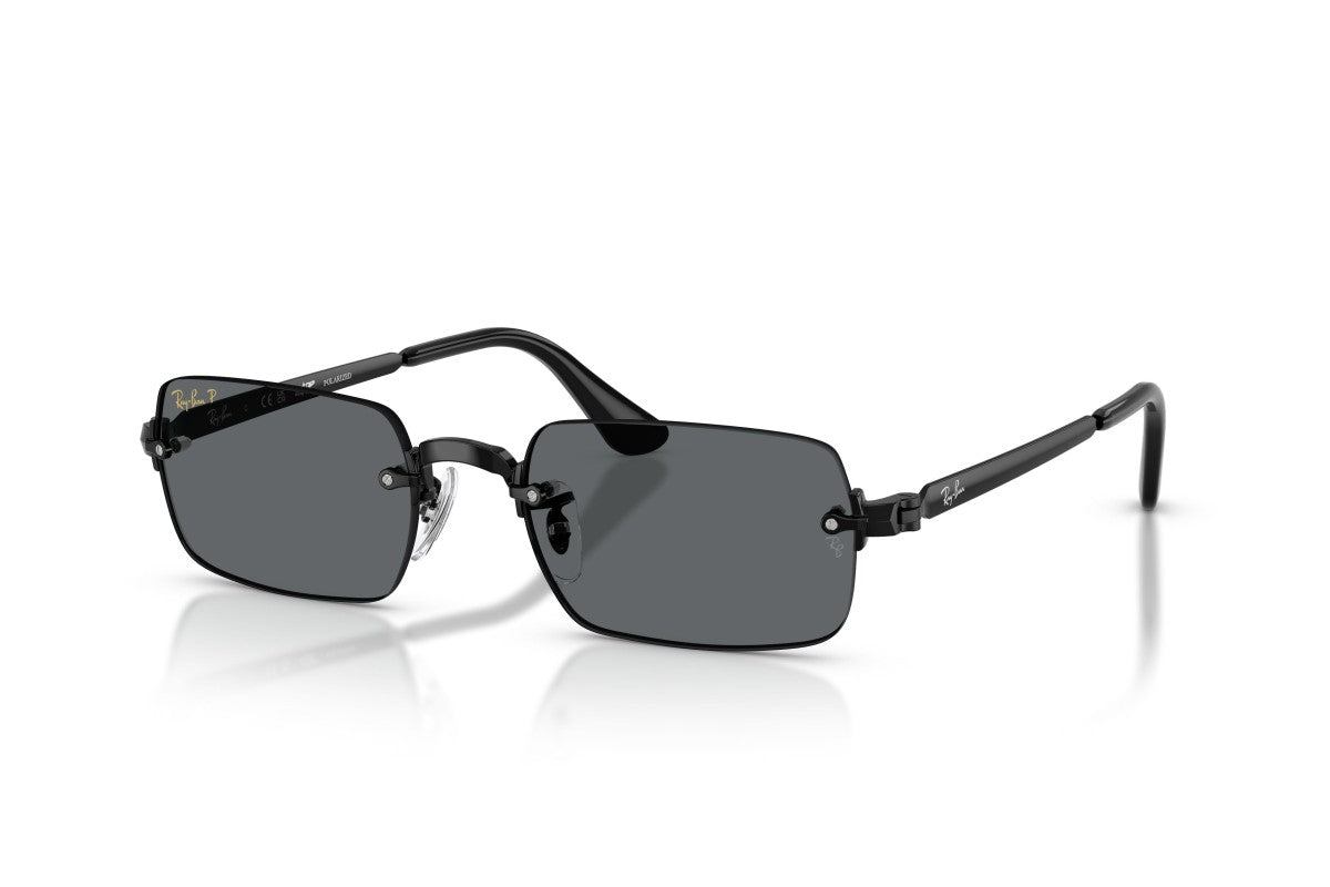 Ray-Ban RB3928 Oval Sunglasses in Dark Gray Black, angle view
