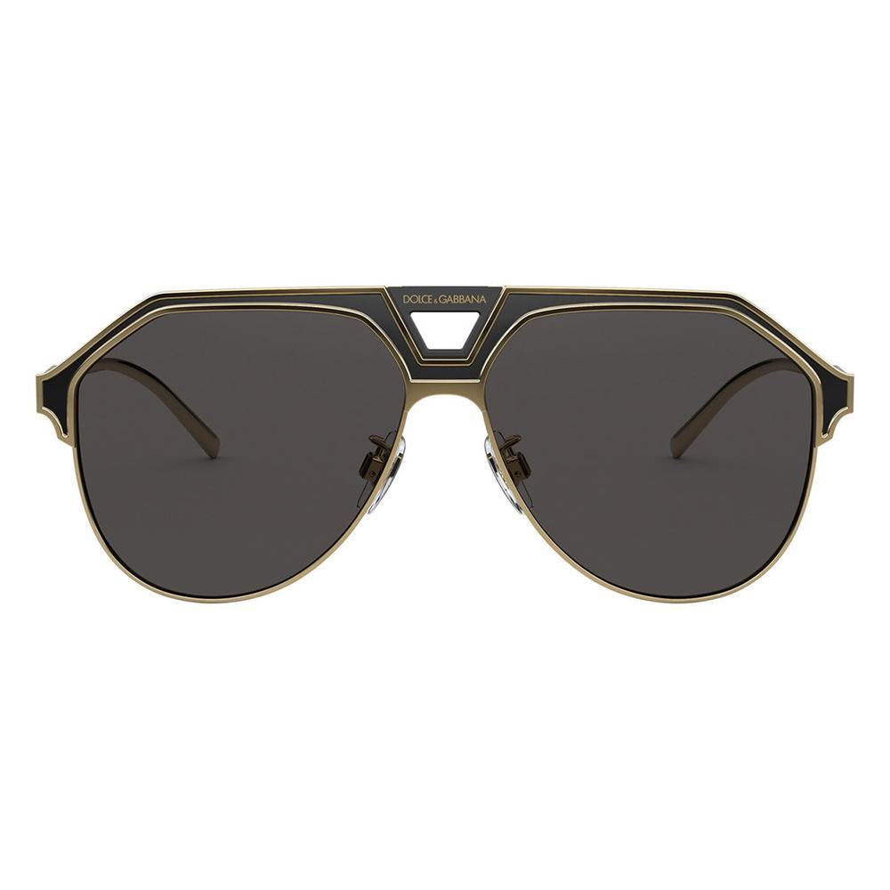 Dolce & Gabbana DG2257S Aviator Sunglasses in Dark Grey / Gold, front view