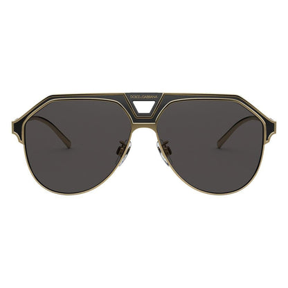 Dolce & Gabbana DG2257S Aviator Sunglasses in Dark Grey / Gold, front view