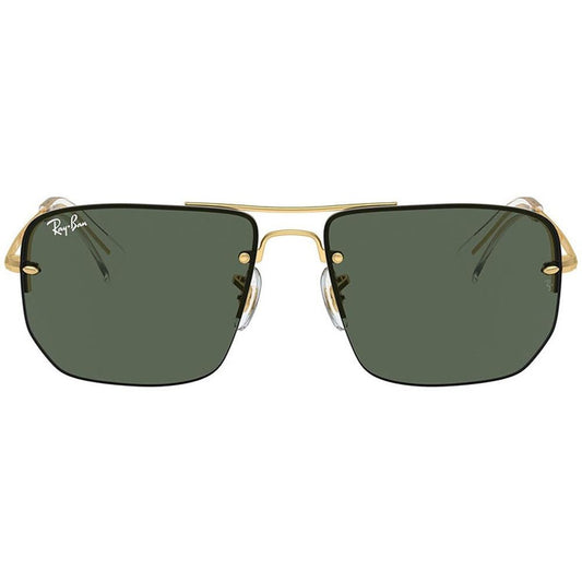 Ray-Ban RB3738I Geometric Sunglasses in Green Gold, front view
