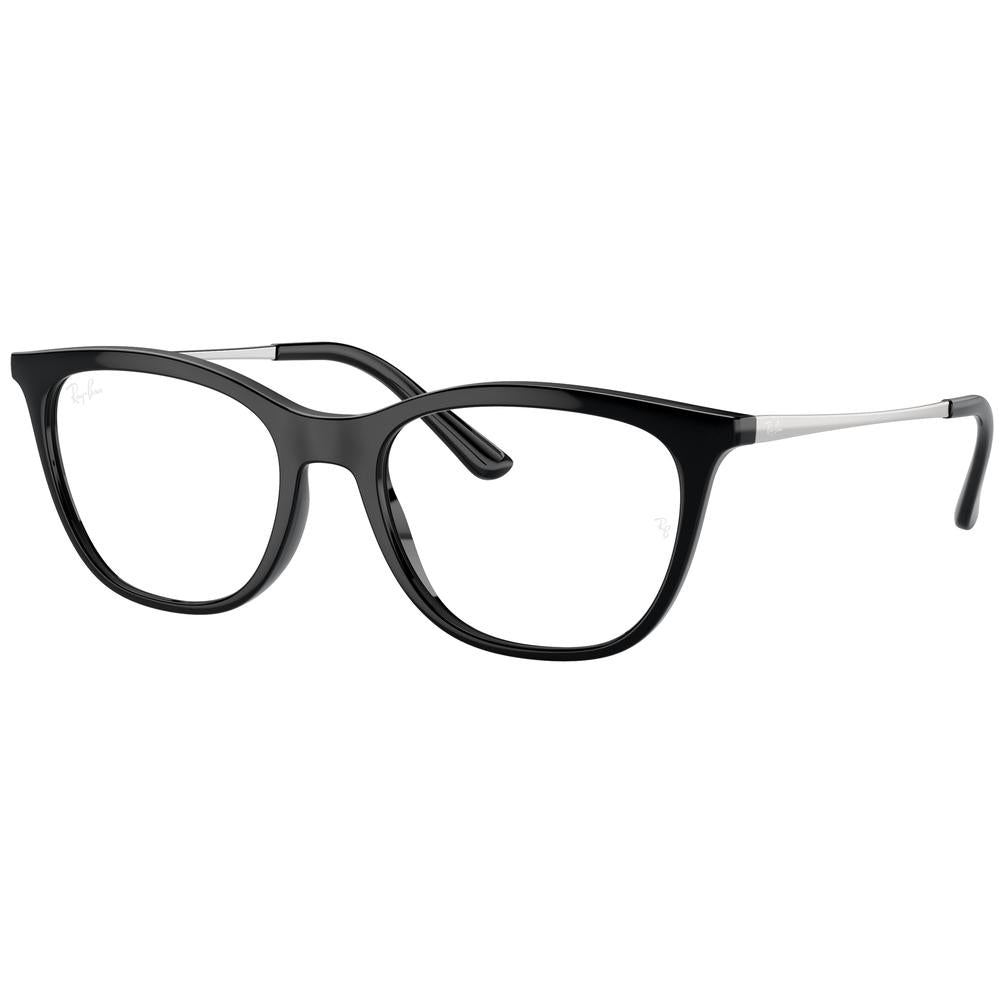 Ray-Ban RX7237I Round Eyeglasses in Clear / Black-Silver, front view
