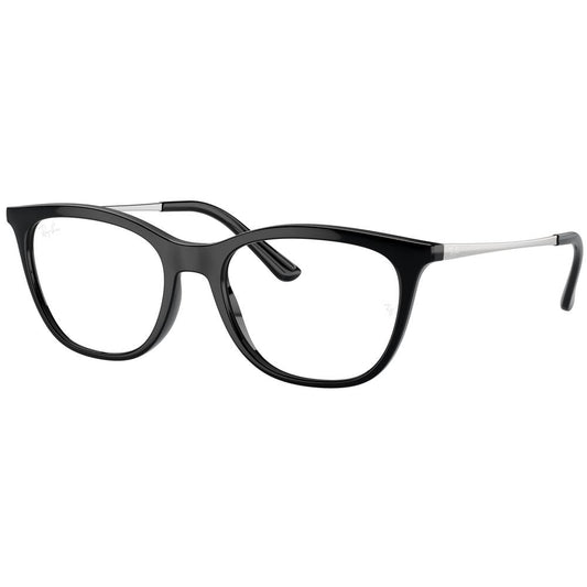 Ray-Ban RX7237I Round Eyeglasses in Clear / Black-Silver, front view