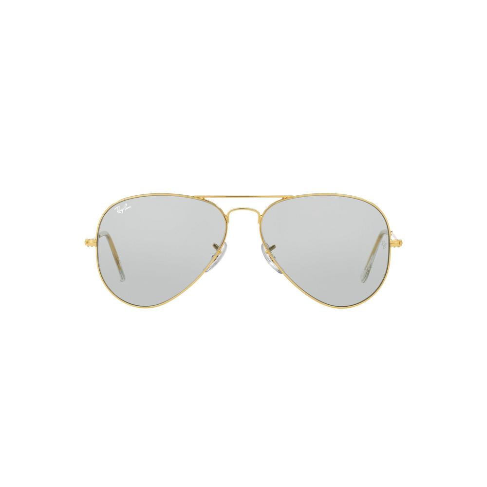 Ray-Ban RB3025I Aviator Sunglasses in Light Grey Gold, front view