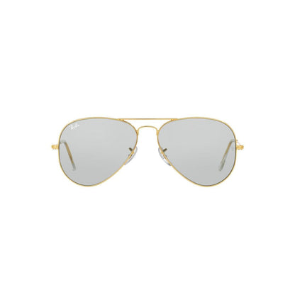 Ray-Ban RB3025I Aviator Sunglasses in Light Grey Gold, front view