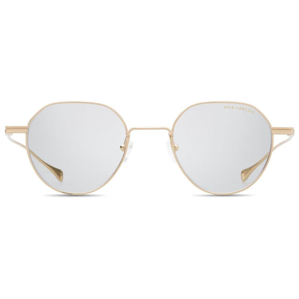 DITA DLX117 Round Eyeglasses in Gold Sand, front view