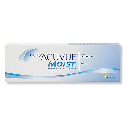 1-Day Acuvue Moist Contact Lenses box, front view