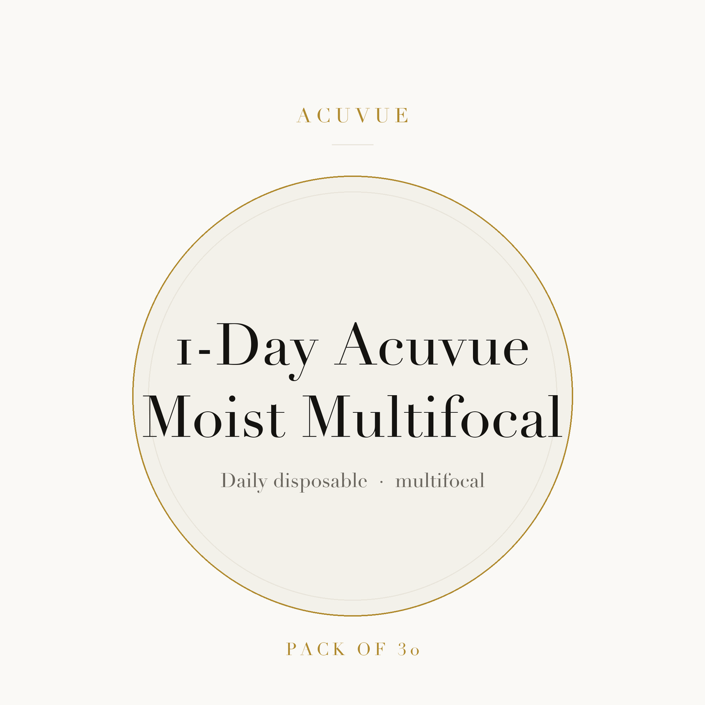 1-Day Acuvue Moist Multifocal Contact Lenses on ivory plate