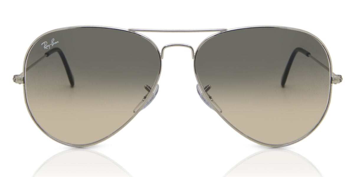 Ray-Ban RB3025 Aviator Sunglasses in Grey Gradient/Silver, front view