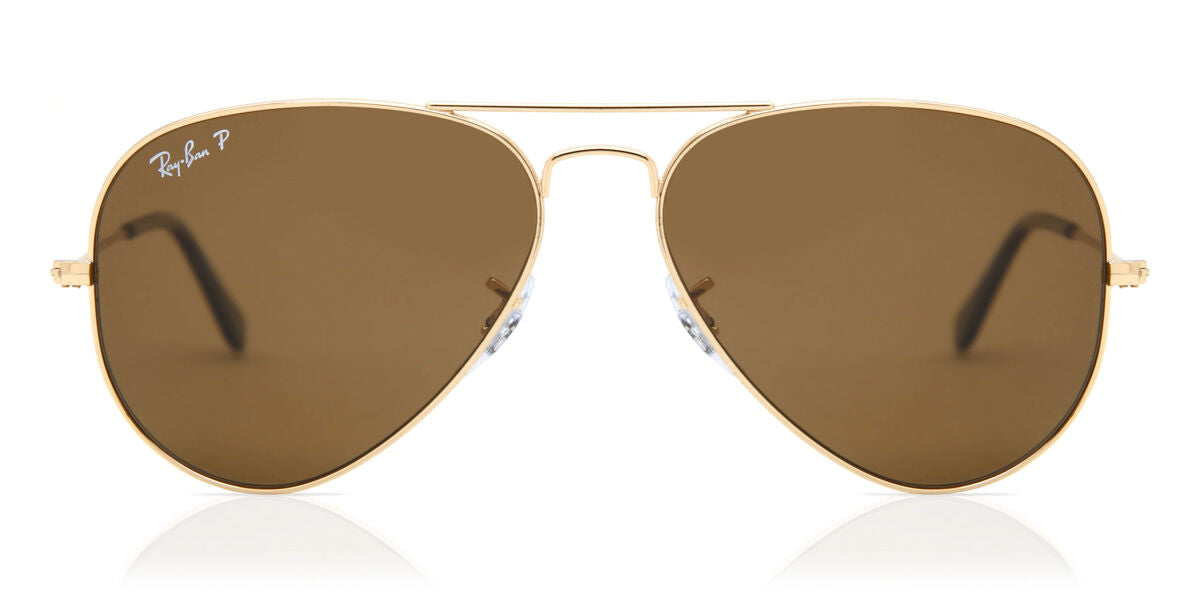 Ray-Ban RB3025I Aviator Sunglasses in Brown Gold (001/57), front view