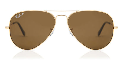 Ray-Ban RB3025I Aviator Sunglasses in Brown Gold (001/57), front view