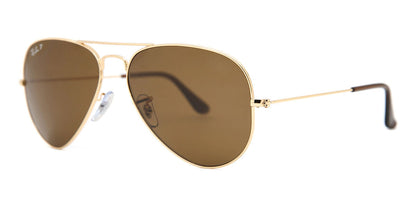 Ray-Ban RB3025I Aviator Sunglasses in Brown Gold (001/57), side view