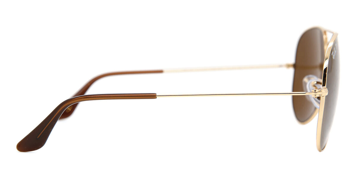 Ray-Ban RB3025I Aviator Sunglasses in Brown Gold (001/57), angle view