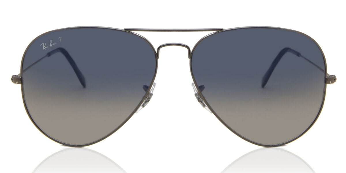Ray-Ban RB3025I Aviator Sunglasses in Grey Blue Gradient Gunmetal, front view
