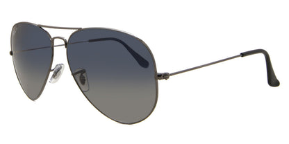 Ray-Ban RB3025I Aviator Sunglasses in Grey Blue Gradient Gunmetal, side view