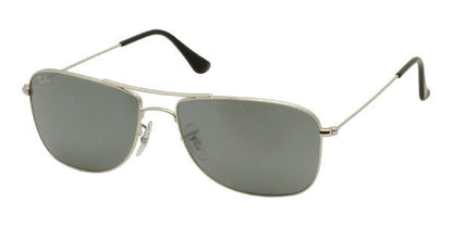 Ray-Ban RB3477 Rectangle Sunglasses in Grey Silver, angle view