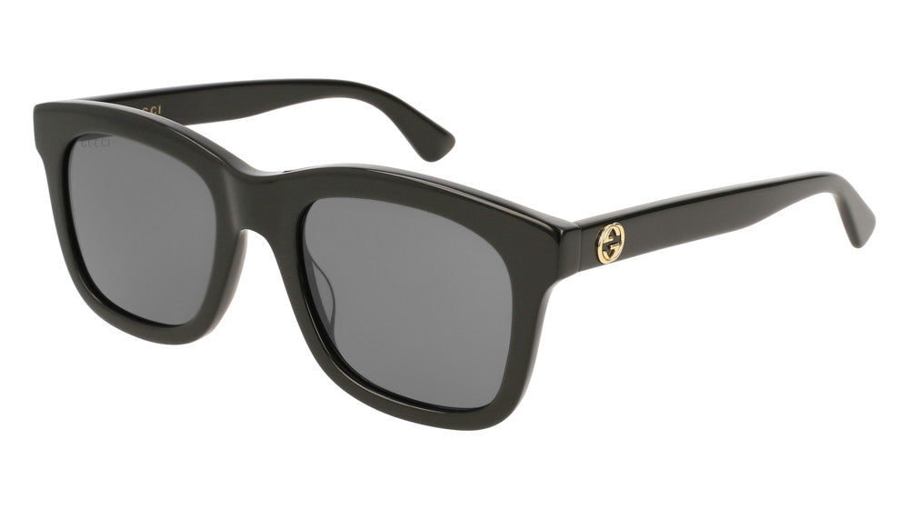 Gucci GG0326S Square Sunglasses in Grey/Black, angle view