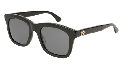 Gucci GG0326S Square Sunglasses in Grey/Black, angle view