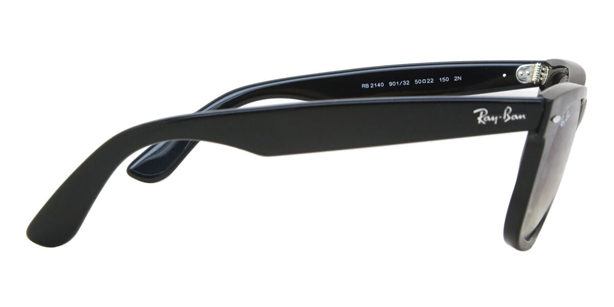 Ray-Ban RB2140 Wayfarer Sunglasses in Gradient Grey / Black, angle view