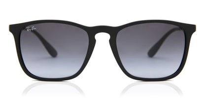 Ray-Ban RB4187 Square Sunglasses in Grey Gradient / Rubber Black, front view