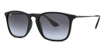 Ray-Ban RB4187 Square Sunglasses in Grey Gradient / Rubber Black, side view