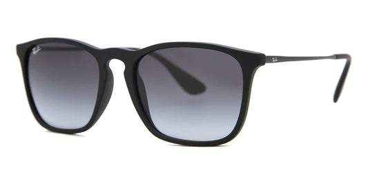Ray-Ban RB4187 Square Sunglasses in Grey Gradient / Rubber Black, side view