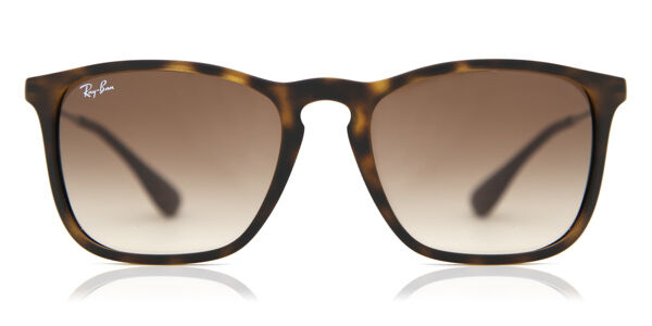 Ray-Ban RB4187 Square Sunglasses in Gradient Brown / Rubber Havana, front view