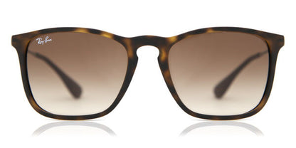 Ray-Ban RB4187 Square Sunglasses in Gradient Brown / Rubber Havana, front view