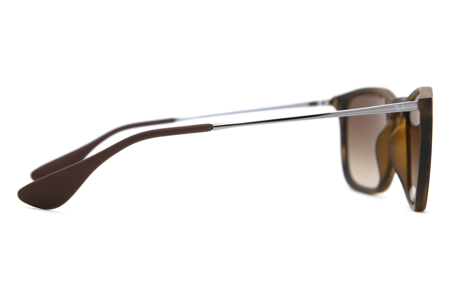 Ray-Ban RB4187 Square Sunglasses in Gradient Brown / Rubber Havana, angle view