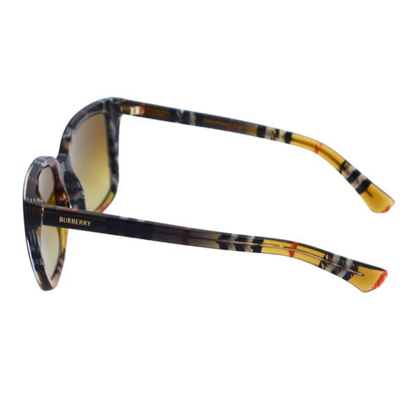 Burberry BE4487/S Square Sunglasses in Brown Gradient Lenses With Check Gradient Black Brown Frame, side view