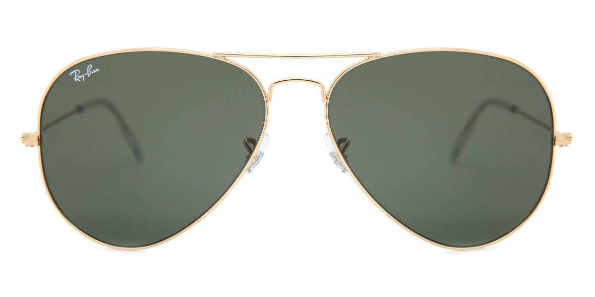 Ray-Ban RB3025I Aviator Sunglasses in Grey Green Gold, front view