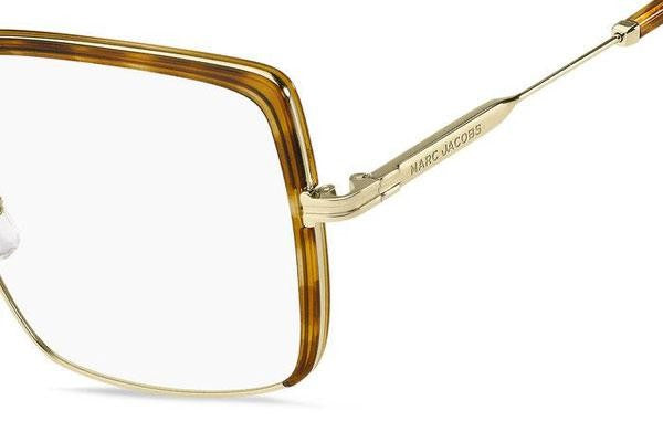 Marc Jacobs MJ1067 Square Eyeglasses in Clear / Gold Havana, detail view
