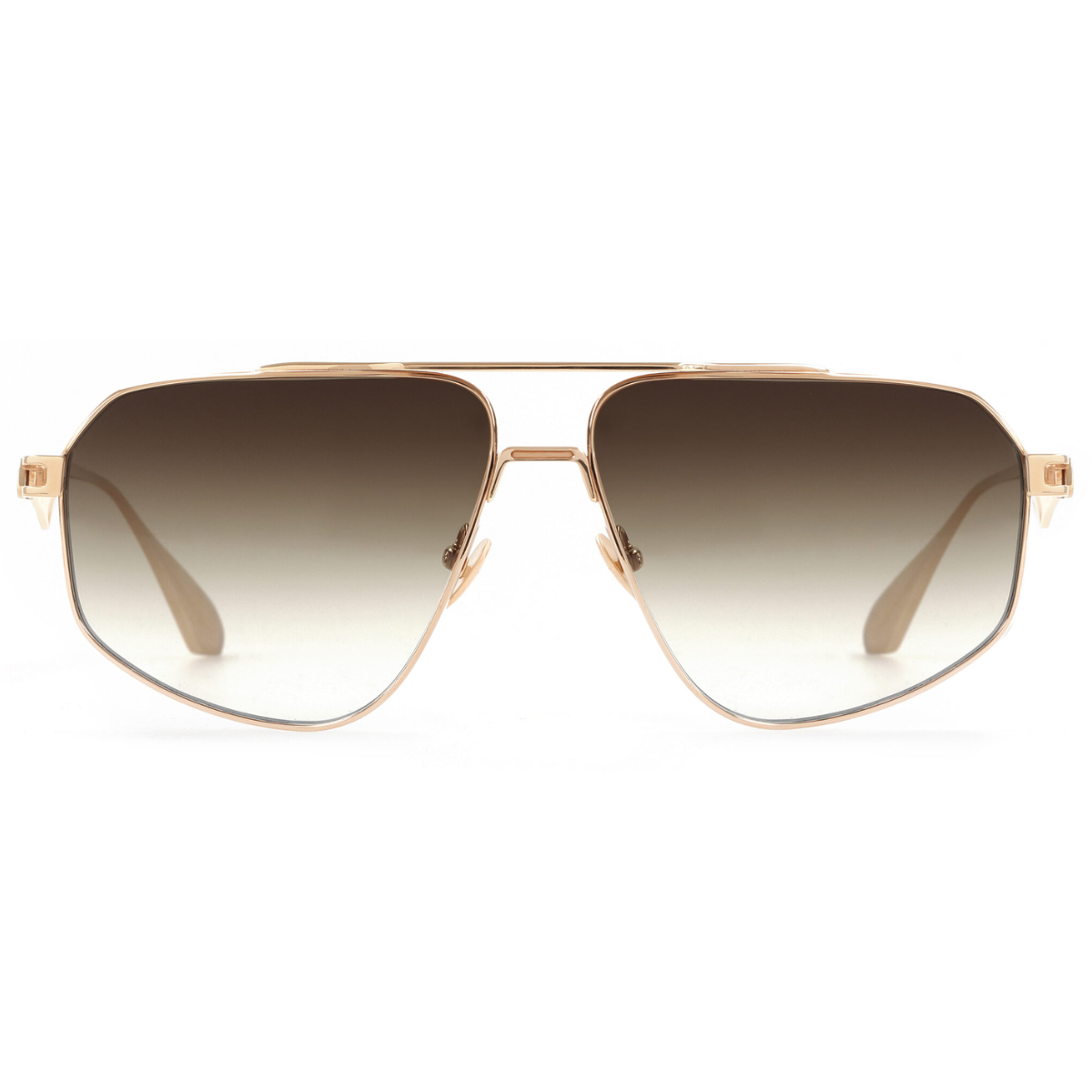 Maybach THE CHIEF 1 Aviator Sunglasses in Light Bronze Gradient / Champagne Gold, side view