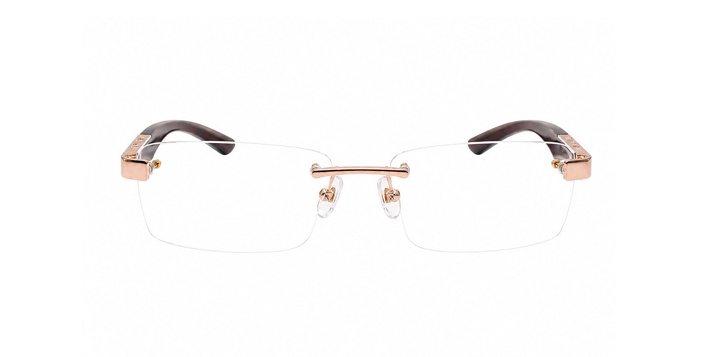 Maybach THE ARTIST III Rectangle Eyeglasses in Clear / Rose Gold Plated, detail view