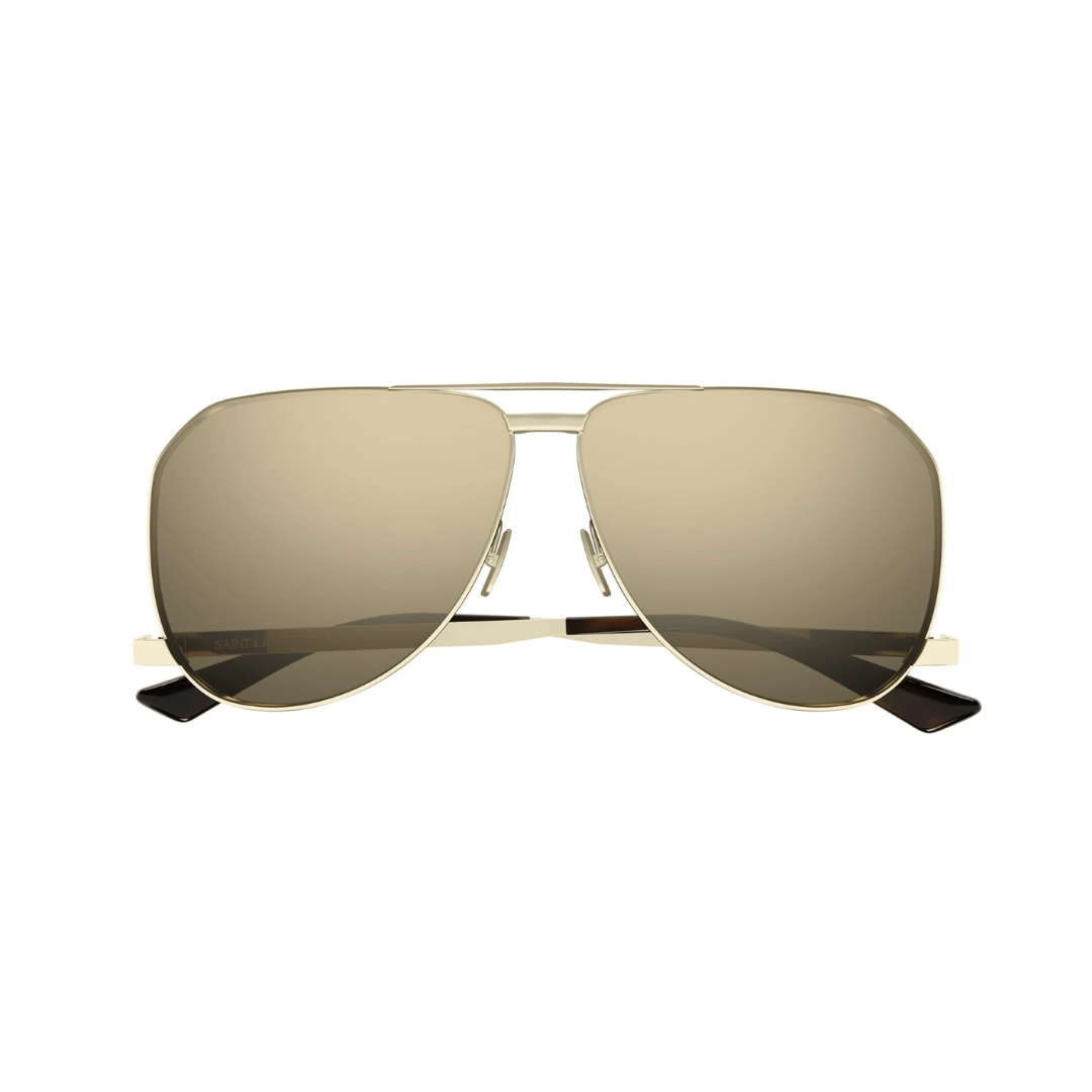 Saint Laurent SL690 Pilot Sunglasses in Brown Gold, front view