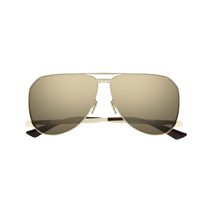 Saint Laurent SL690 Pilot Sunglasses in Brown Gold, front view