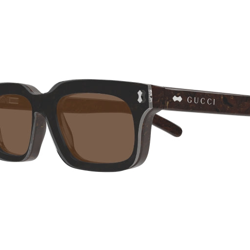 Gucci GG1711S in Clear Lenses With Brown Frame, detail view