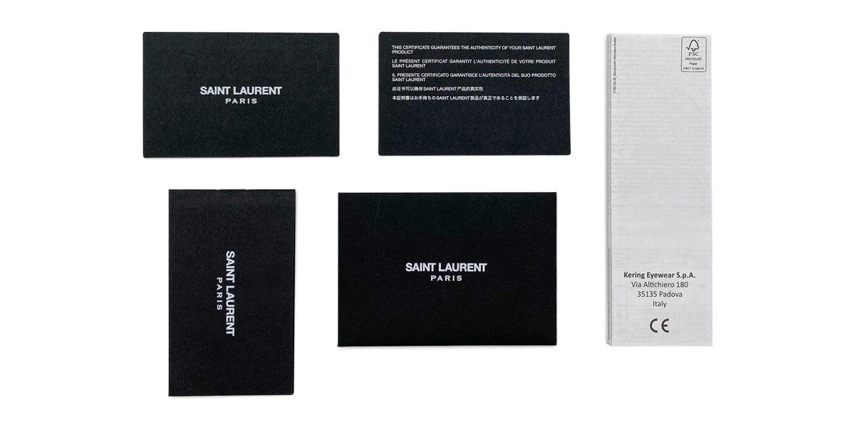 Saint Laurent SL665S Aviator Sunglasses in Black / Black-Crystal, detail view
