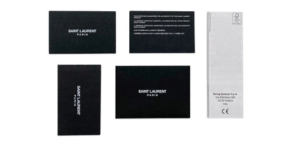 Saint Laurent SL665S Aviator Sunglasses in Black / Black-Crystal, detail view