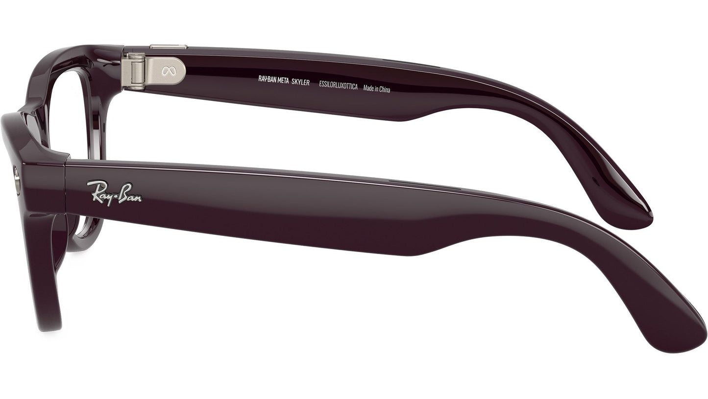 Ray-Ban RW4014 Cat Eye Sunglasses in Solid Purple Lenses With Black Frame, side view
