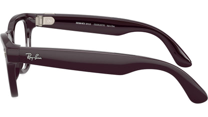 Ray-Ban RW4014 Cat Eye Sunglasses in Solid Purple Lenses With Black Frame, side view