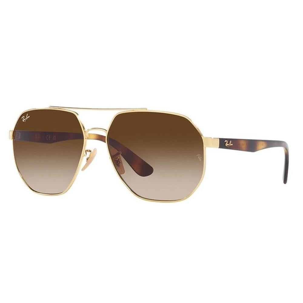 Ray-Ban RB3714I Square Sunglasses in Brown / Gold Havana, side view