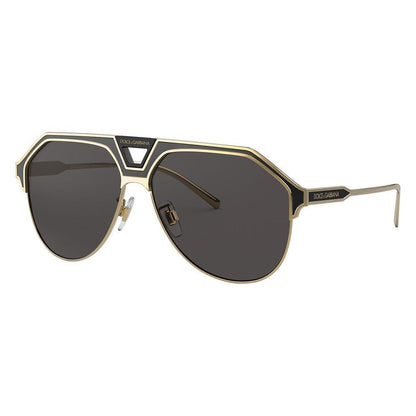Dolce & Gabbana DG2257S Aviator Sunglasses in Dark Grey / Gold, side view