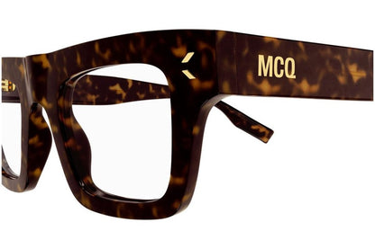 Alexander McQueen MQ0344O Square Eyeglasses in Clear Demo Lenses With Shiny Dark Havana Frame, side view