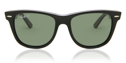 Ray-Ban RB2140 Wayfarer Sunglasses in Green Polarized / Black, front view