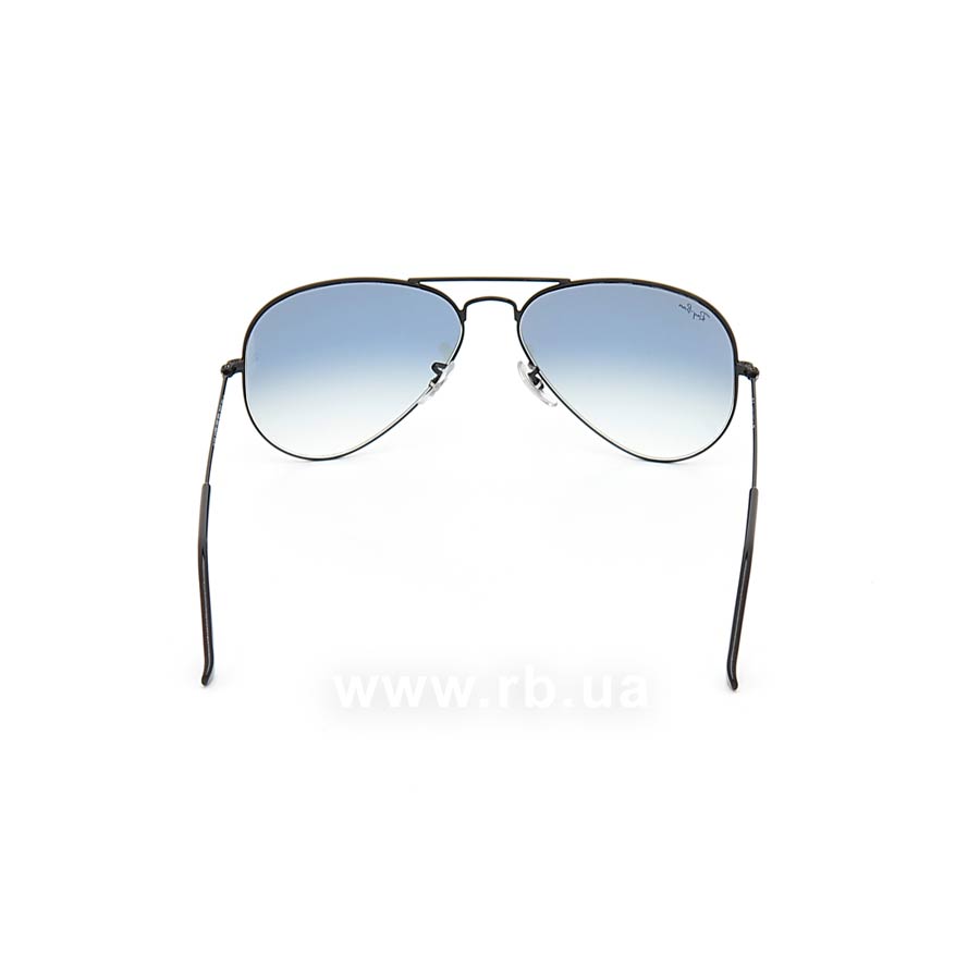 Ray-Ban RB3025I Aviator Sunglasses in Sky Blue Gradient Black, back view