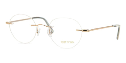 Tom Ford TF5340 Round Eyeglasses in Clear Shiny Rose Gold, side view